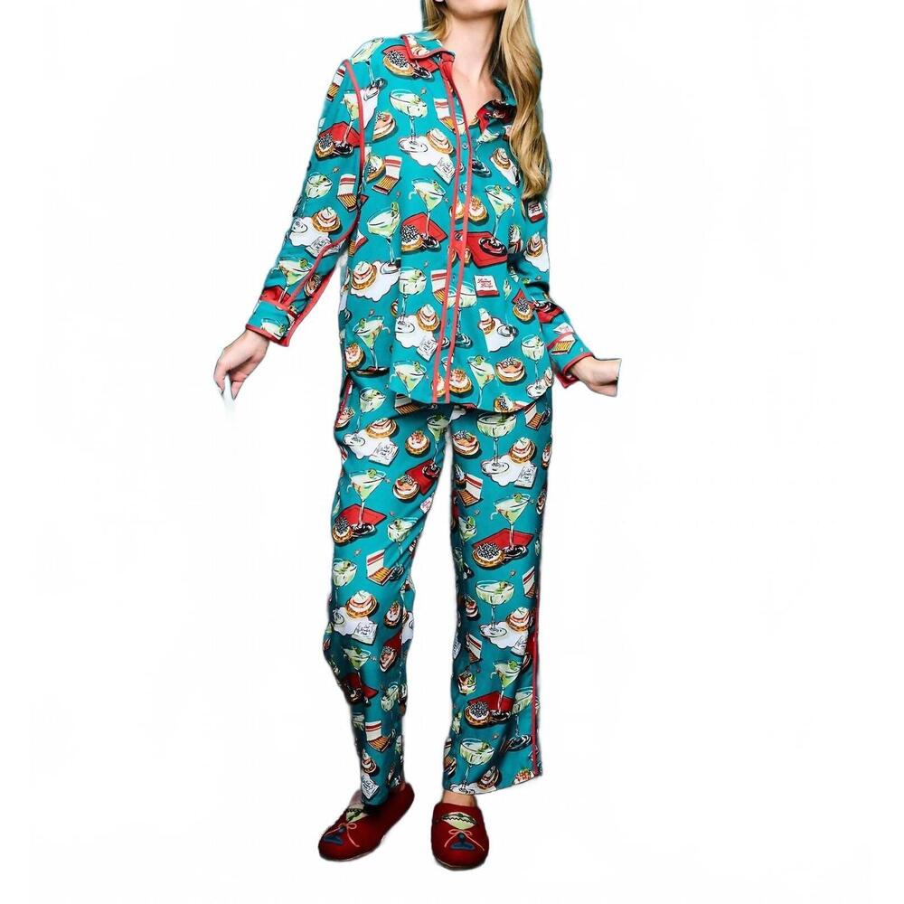 NEW PRINTFRESH caviar & martini pajamas in blue